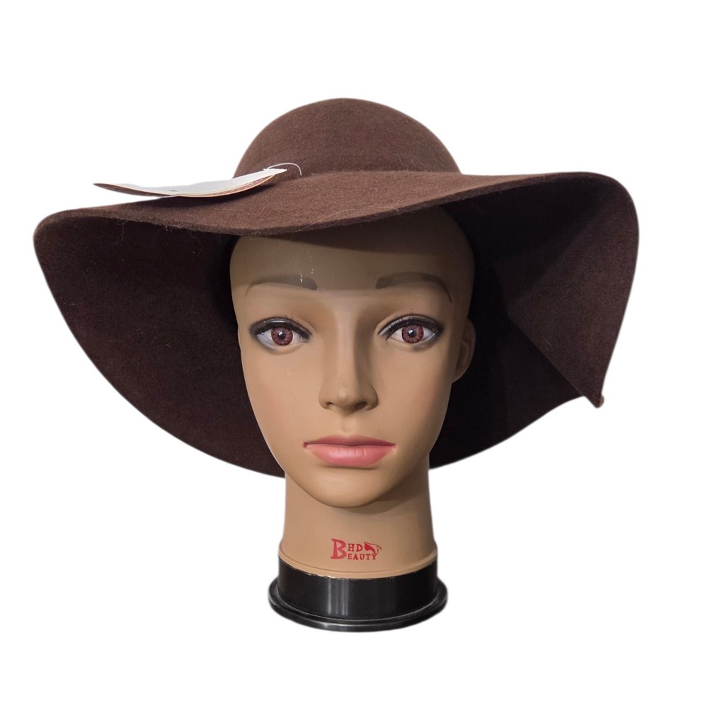 NWT Scala Pronto 100% Wool Felt Wide Brimmed Hat Women's Floppy Sun One Size